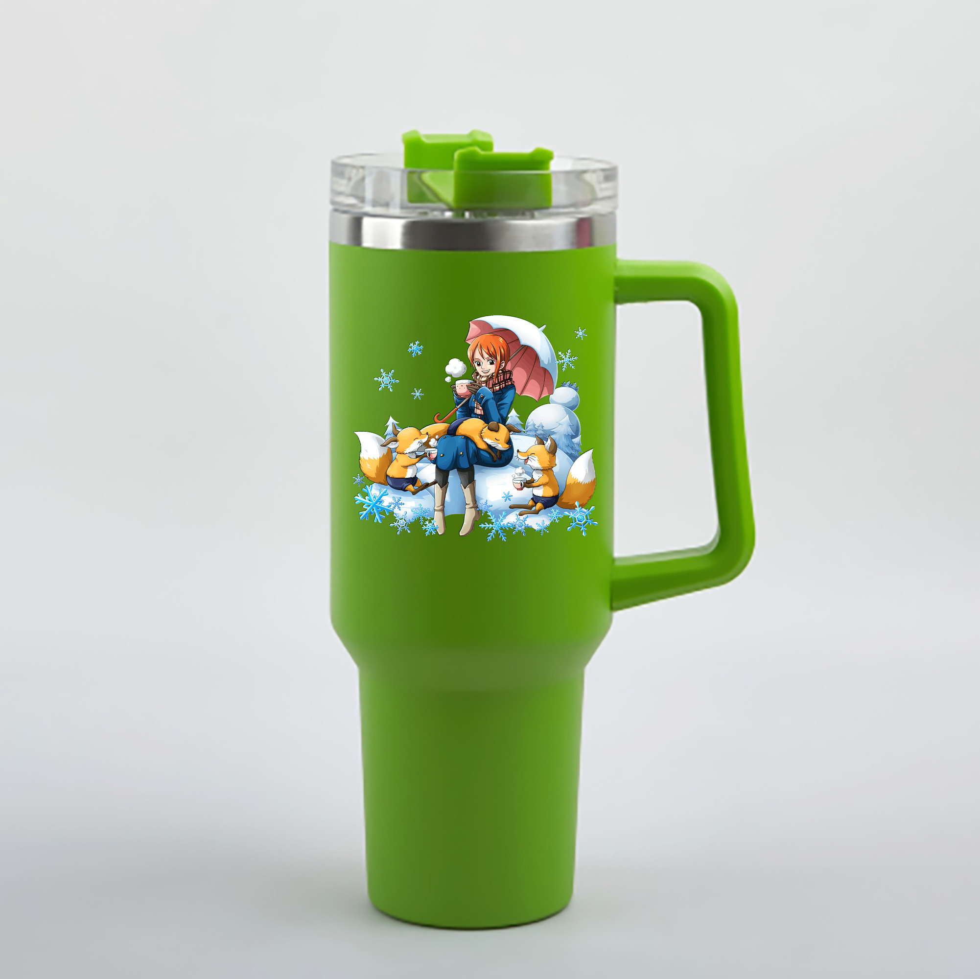 ワンピース ナミ ONE PIECE Nami 1200mL車用タンブラー - クリスタルステッカー（プラスチックストロー付き）